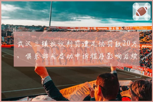 武汉三镇抗议判罚遭足协罚款20万，俱乐部或启动申诉程序影响后续执法